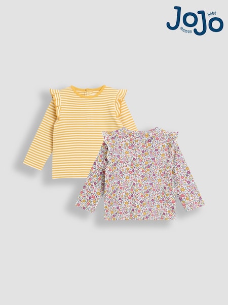 JoJo Maman Bébé Yellow 2-Pack Tops (F86301) | R$ 205 - R$ 235
