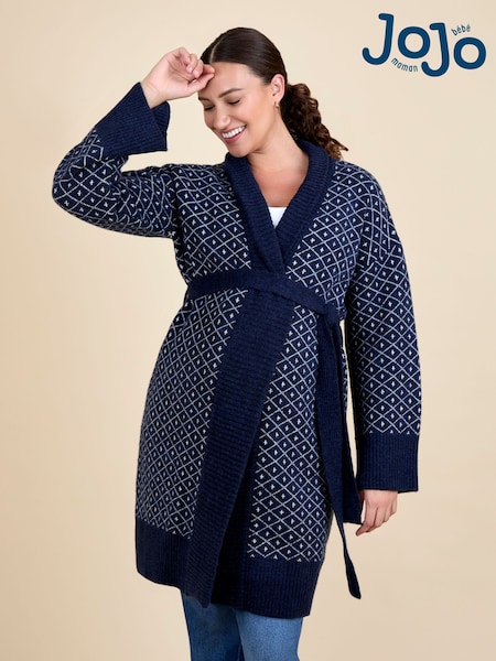 JoJo Maman Bébé Patterned Shawl Maternity Cardigan (F86312) | R$ 490