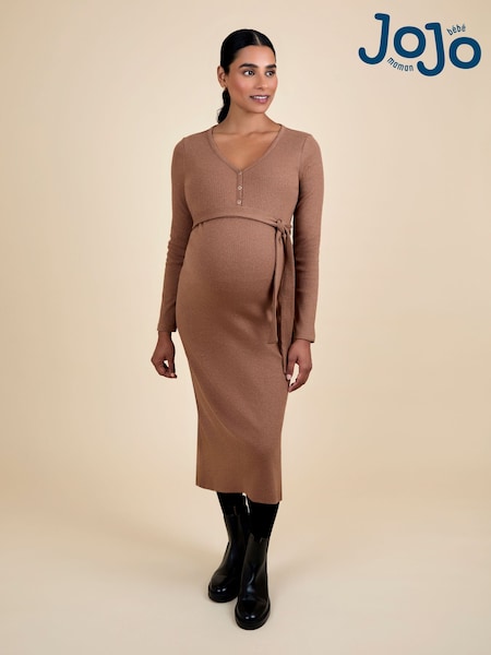 Jojo Maman Bébé Gold Popper Ribbed Dress (F86314) | OMR21