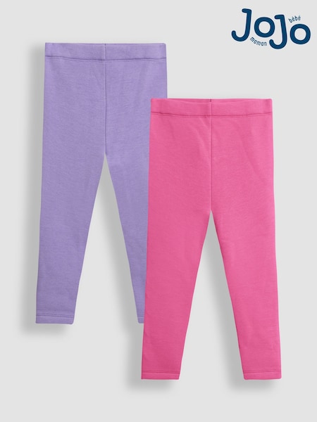 JoJo Maman Bébé Fuchsia Pink Fleece-Lined Leggings 2 Pack (F86350) | €31 - €35