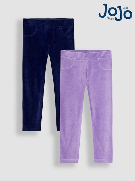 JoJo Maman Bébé Purple Light 2-Pack Jersey Cord Jeggings (F86358) | AED134 - AED151