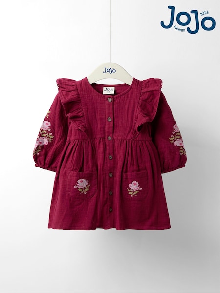 Jojo Maman Bébé Purple Embroidered Dress (F86375) | R$ 255 - R$ 285