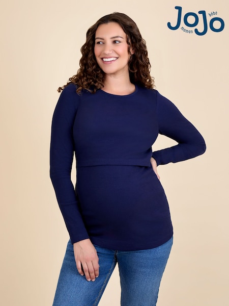 JoJo Maman Bébé Wine 2-Pack Ribbed Maternity & Nursing Tops (F86397) | AED233