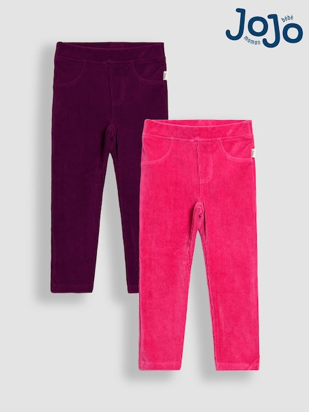 Dunkelrosa - JoJo Maman Bébé 2er Packung Jersey Cord-Jeggings​​​​​​​ (F86400) | 37 € - 41 €