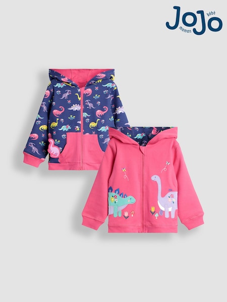 وردي فاتح - JoJo Maman Bébé Appliqué Reversible Hoodie (F86409) | ‏157 د.إ.‏ - ‏ 175‏ د.إ.