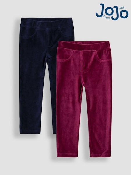 JoJo Maman Bébé Blue 2-Pack Jersey Cord Jeggings (F86412) | AED134 - AED151