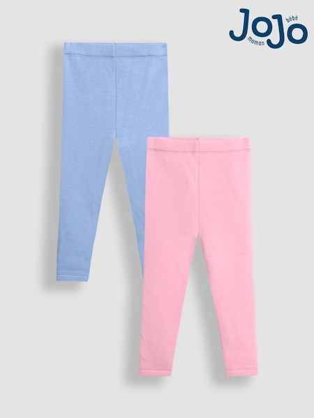 JoJo Maman Bébé Rose Pink Fleece-Lined Leggings 2 Pack (F86422) | €31 - €35