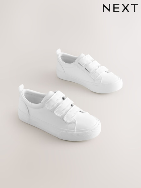 White Standard Fit (F) Touch Fastening Smart Casual Trainers (F86454) | AED91 - AED127