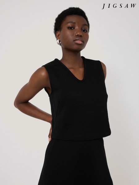 Jigsaw Black Structured Jersey Top (F86503) | €69