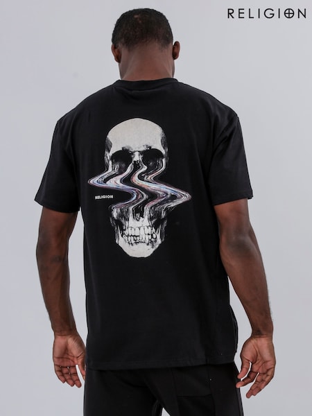 Religion Distorted Skull 100% Cotton T-Shirt (F86522) | 50 €