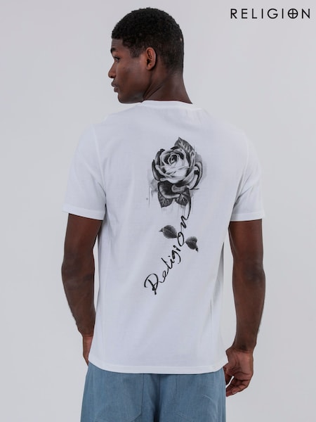Religion White 100% Cotton T-Shirt (F86529) | 173 QAR