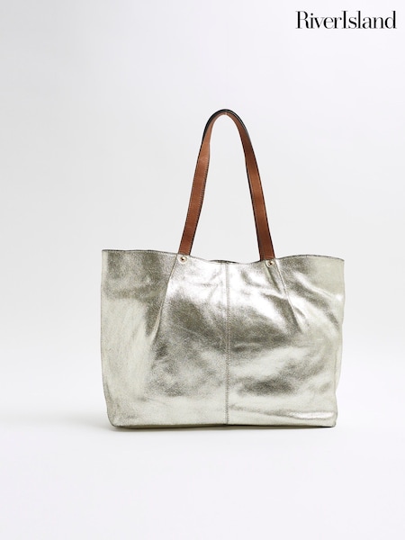 River Island Metallic Shopper Tote Bag (F86665) | €76