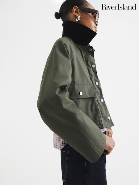 River Island Waxed Collar 100% Cotton Jacket (F86773) | €53