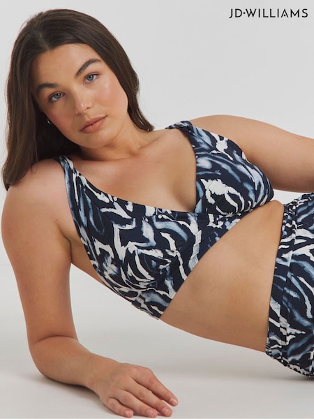 JD Williams Blue Magisculpt Lose Up To An Inch Plunge Bikini Top (F86810) | €39
