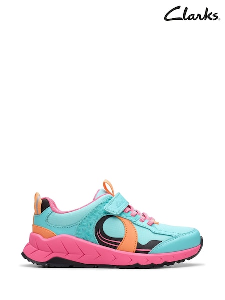 Clarks Blue Standard Fit (F) Selva Hero Kid Shoes (F86857) | €54 - €60