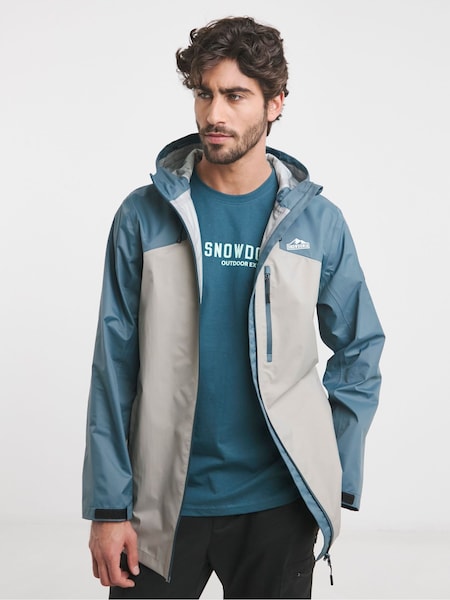 Snowdonia Blue Waterproof Colour Block Hooded Jacket (F86865) | €129