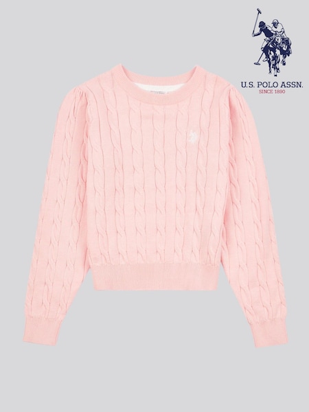 U.S. Polo Assn. Girls Cable Knit 100% Cotton Jumper (F86878) | 57 € - 68 €