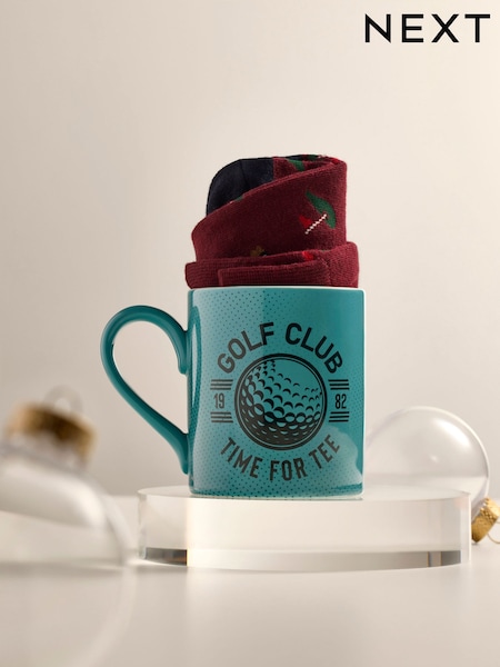 Blue Golf Mug And Socks Set (F86941) | €15