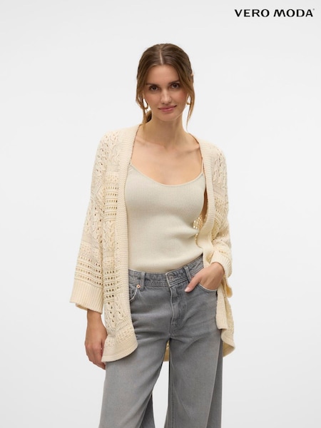 VERO MODA Longline Open Knit Cardigan (F86960) | € 55