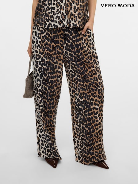 VERO MODA Wide leg Leopard Print Trousers (F86965) | 52 €