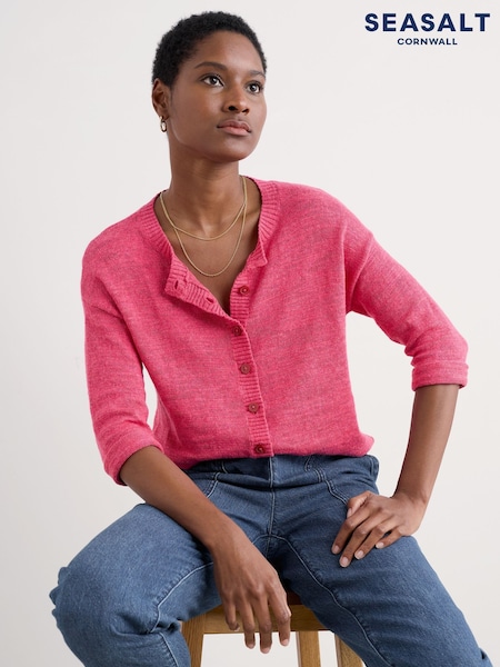 Seasalt Cornwall Pink Pentire Steps Cardigan (F86998) | ₪352