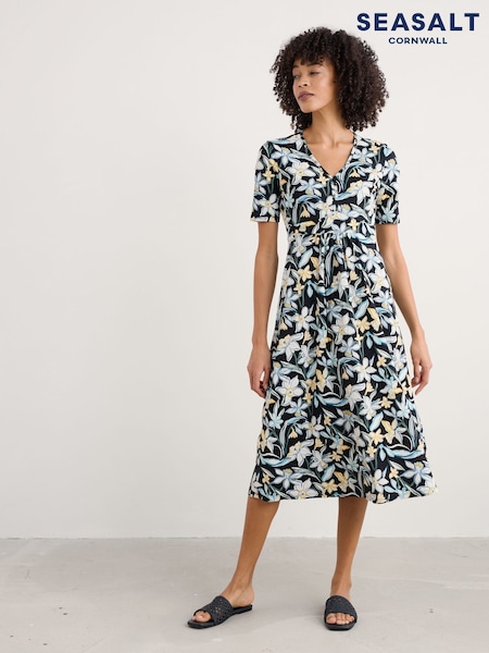 Seasalt Cornwall Black Bell Gable Above-Ankle Dress (F87000) | ₪302