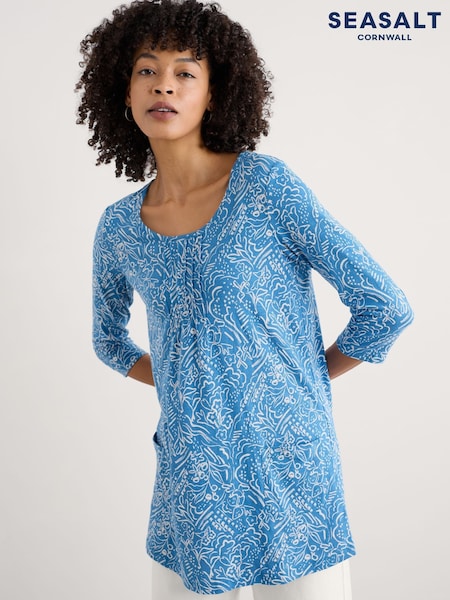 Seasalt Cornwall Busy Lizzy 3/4 Sleeve Slub Jersey 100% Cotton Tunic (F87005) | 80 €