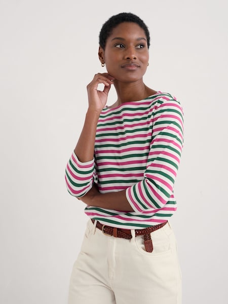 Seasalt Cornwall Pink 100% Cotton Multi Sailor Top (F87014) | kr428