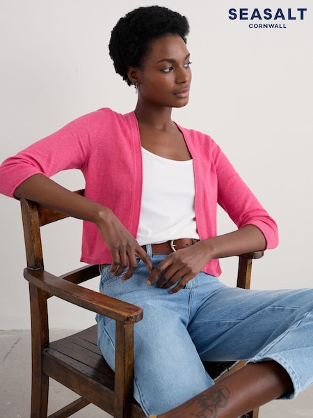 Seasalt Cornwall Pink Vanessa 100% Cotton Cardigan (F87029) | ₪231