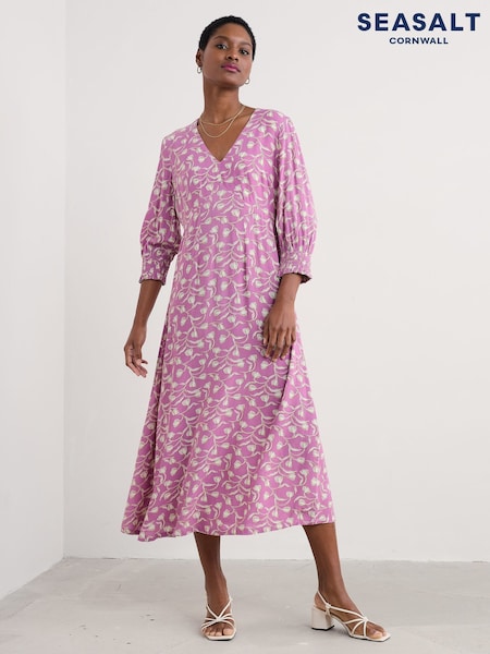 Seasalt Cornwall Light Purple Bell Gable Above-Ankle Dress (F87030) | 426 QAR