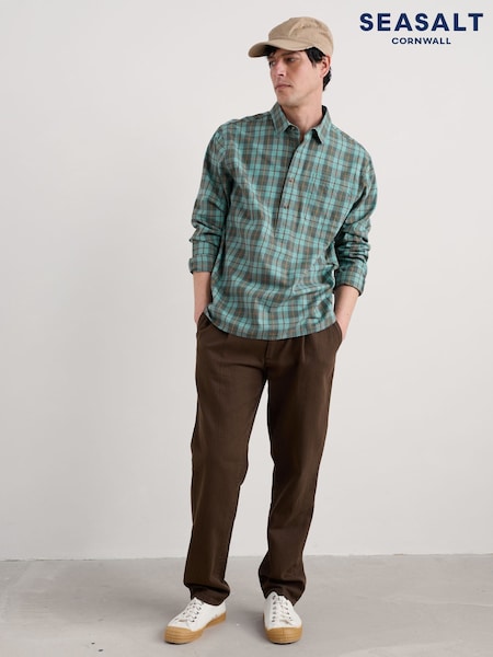 Seasalt Cornwall Blue Mens Take Root 100% Organic Cotton Shirt (F87032) | €111