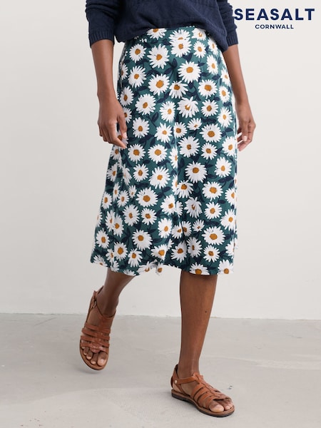 Seasalt Cornwall Blue Rose A-Line Skirt (F87048) | €81