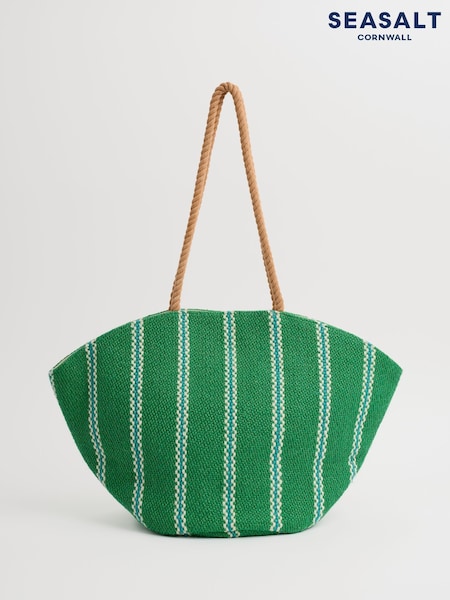 Seasalt Cornwall Green Alkanet Jute Clam-Shaped Bag (F87068) | ₪181