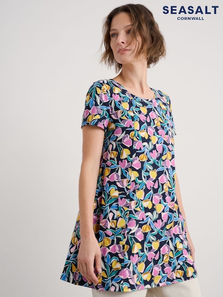 Seasalt Cornwall Multi Screenprint Jersey A-Line Tunic (F87069) | 72 €