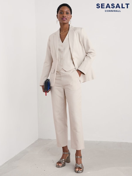 Seasalt Cornwall Natural Erica Linen Blend Blazer (F87134) | ₪603