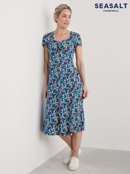 Seasalt Cornwall Petite Multi Secret Cove Empire Line Midi Dress (F87173) | 106 €