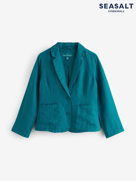 Seasalt Cornwall Blue Blinker Linen Blazer (F87195) | ₪453