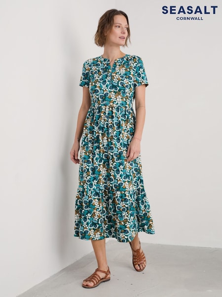 Seasalt Cornwall Rainette Jersey Above Ankle 100% Organic Cotton Dress (F87214) | ‏382‏₪