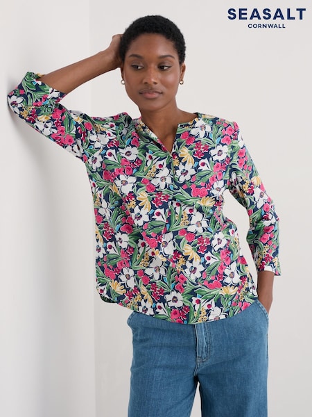 Multicolor - Seasalt Cornwall Multi Watercolour Sketch 3/4 Sleeve Blouses (F87217) | 75 €