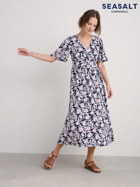 Seasalt Cornwall Navy Bell Gable Above-Ankle Dress (F87253) | $161