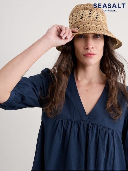Seasalt Cornwall Natural Orchard Crochet Garden Hat (F87271) | ₪166