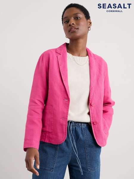 Seasalt Cornwall Pink Petite Arame Linen Jacket (F87286) | ₪453