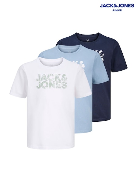 JACK & JONES Junior Crew Neck Logo White T-Shirts 3 Pack (F87298) | 34 €