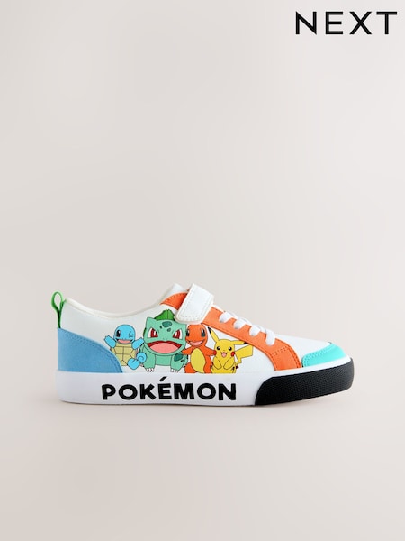 White Colourblock Pokemon Elastic Lace Trainers (F87345) | AZN 60 - AZN 80