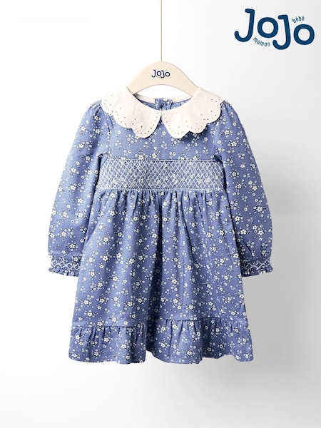 Jojo Maman Bébé Blue Smocked Dress (F87369) | AED147 - AED167