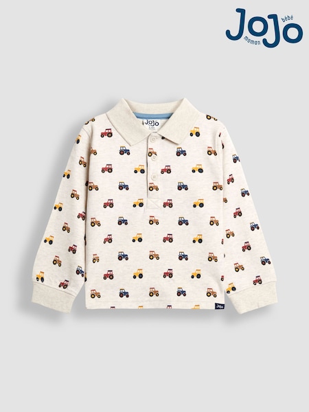 JoJo Maman Bébé Natural Printed Polo Shirt (F87400) | €29 - €34