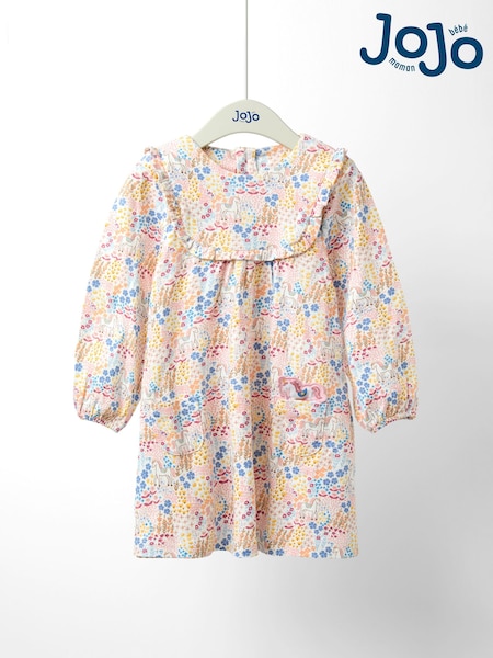JoJo Maman Bébé Yellow Printed Yoke Dress (F87407) | R$ 205 - R$ 235