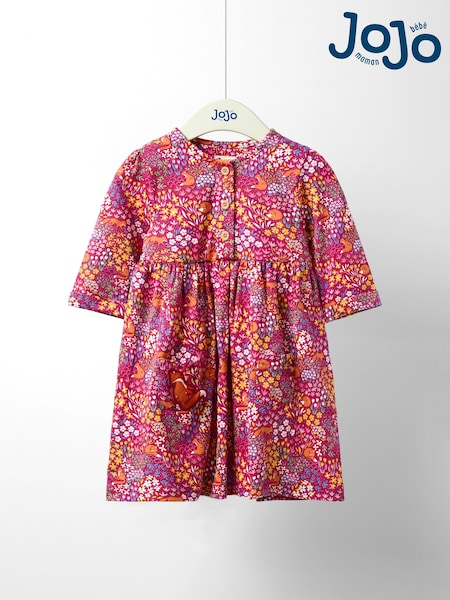 Pink - JoJo Maman Bébé Button Front Printed Pet In Pocket Dress (F87409) | 37 € - 41 €
