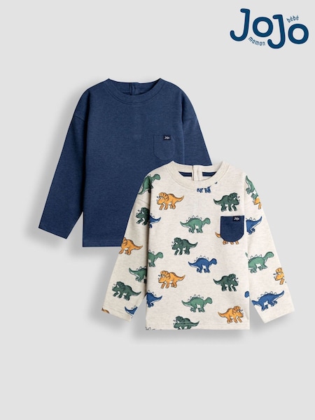 JoJo Maman Bébé Natural Dino Reversible Printed Top (F87417) | €25 - €30