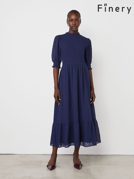 Finery Amelia Dobby Georgette Midi Tea Dress (F87432) | €78